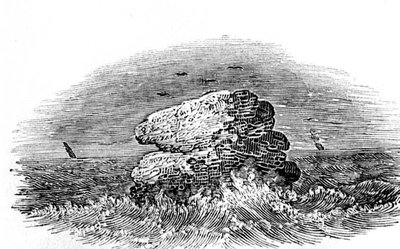 Ein Felsen mit Booten aus Geschichte der britischen Vögel, ca. 1804 von Thomas Bewick